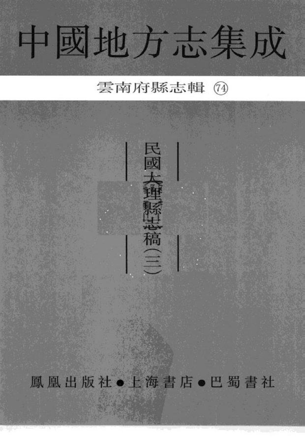 民国大理县志稿 原书书衣影印