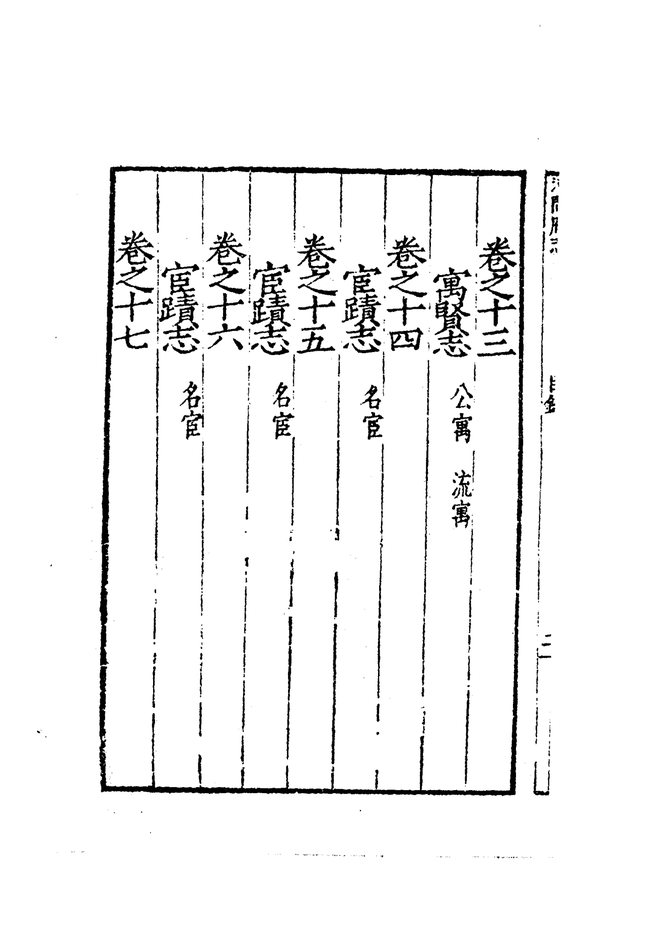 嘉靖河间府志 目录页影印
