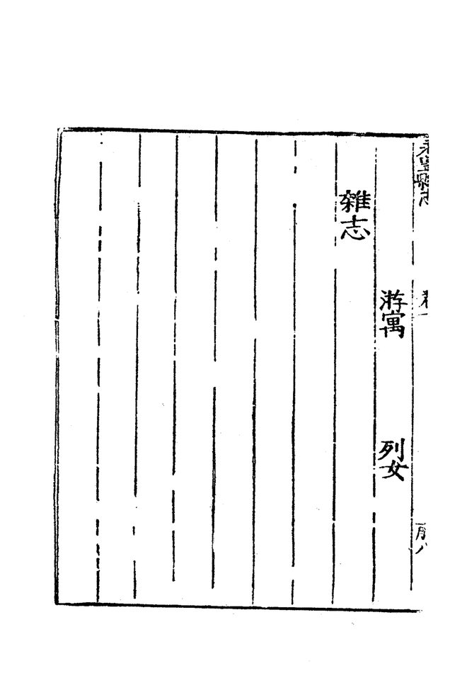 嘉靖永丰县志 目录页影印