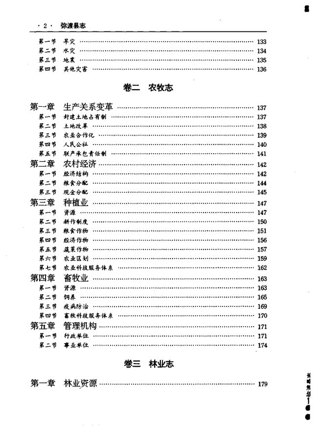 弥渡县志 目录页影印