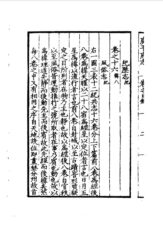 嘉靖广平府志 目录页影印