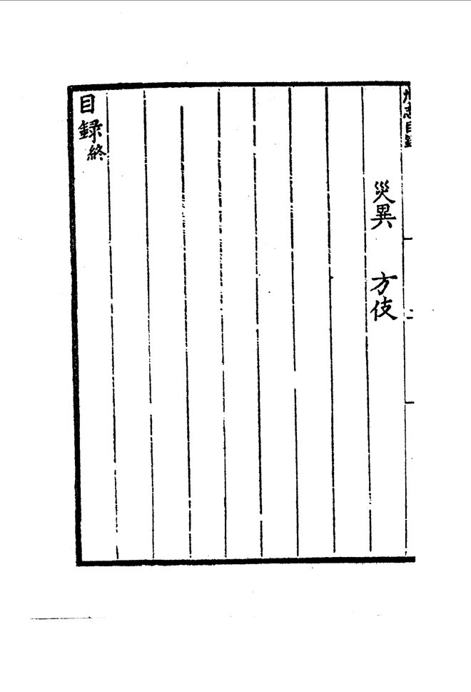 嘉靖霸州志 目录页影印