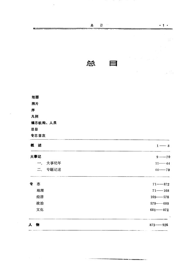 彭县志 目录页影印