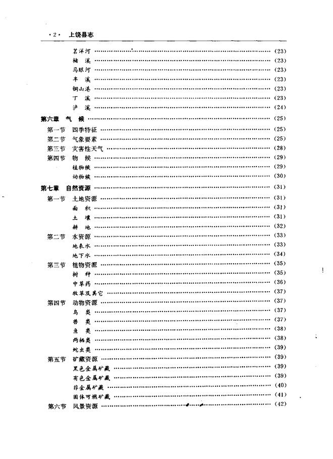上饶县志 目录页影印