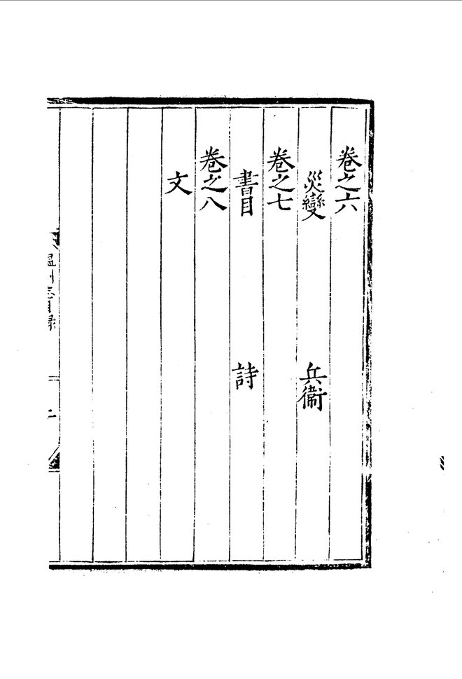 嘉靖温州府志 目录页影印