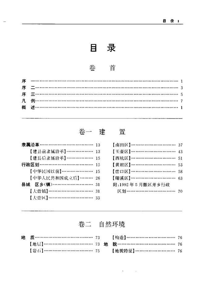 文成县志 目录页影印