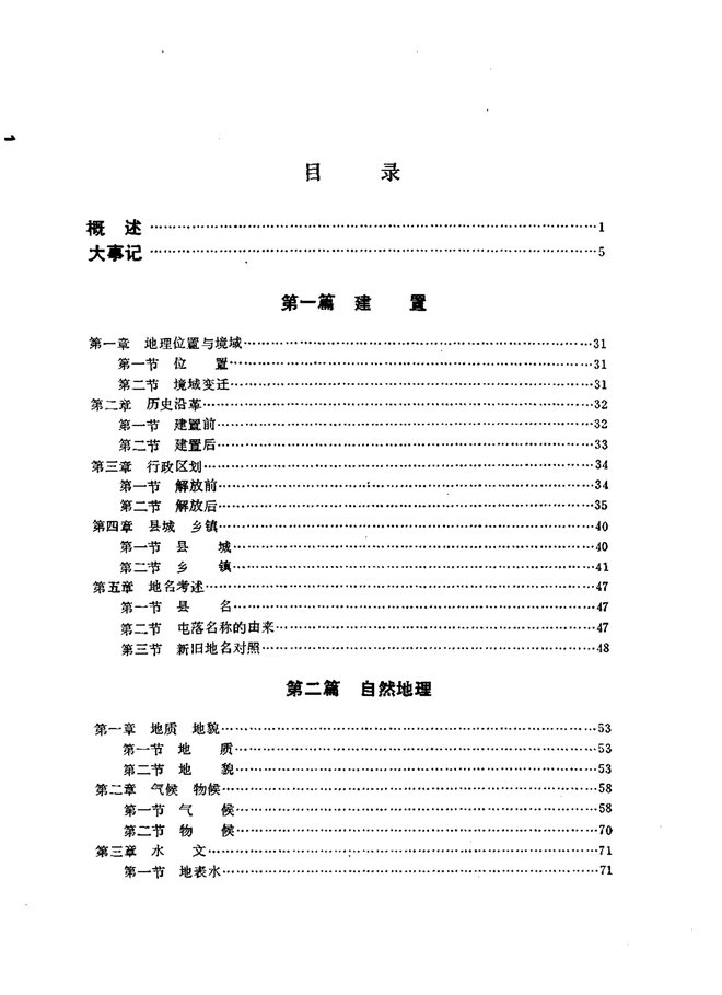 木兰县志 目录页影印