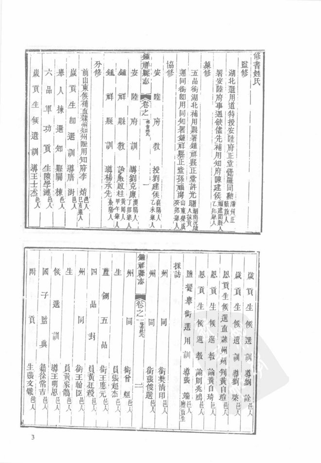 同治钟祥县志 书影 3